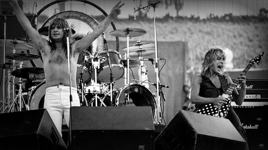 Ozzy Osbourne with Randy Rhoads on the Blizzard of Oz Tour